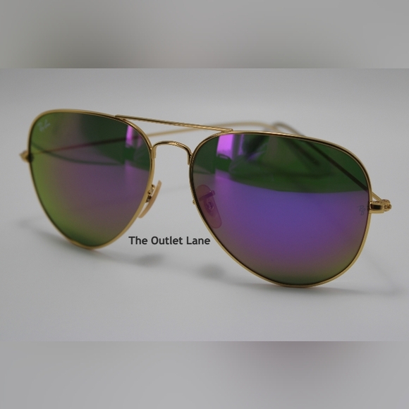 Model Display RayBan Aviator Purple Mirror RB3025 Reflective - Picture 5 of 16